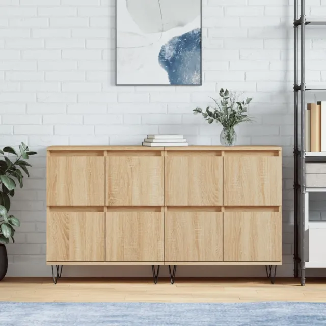 vidaXL Dressoirs 2 st bewerkt hout sonoma eikenkleurig Bruin