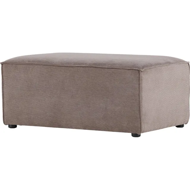 Nest living Steffen Poef Bruin - Ribstof - Rechthoekig - Op Pootjes - Hocker - Corduroy - 92 x 60 x 41 cm