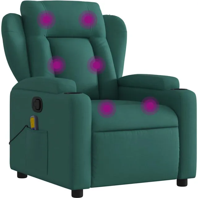 vidaXL Massagestoel - met - donkergroene - stof