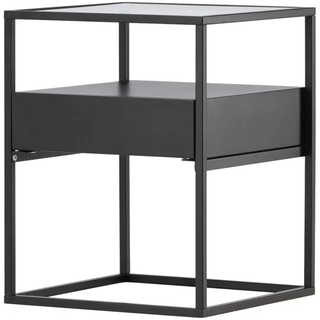 Nest living Dinand metalen bijzettafel zwart - 40 x 40 cm, foto 2