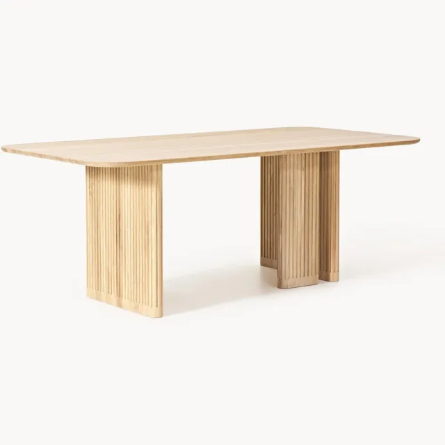 Westwing Collection Eikenhouten eettafel Jolka, in verschillende formaten Bruin