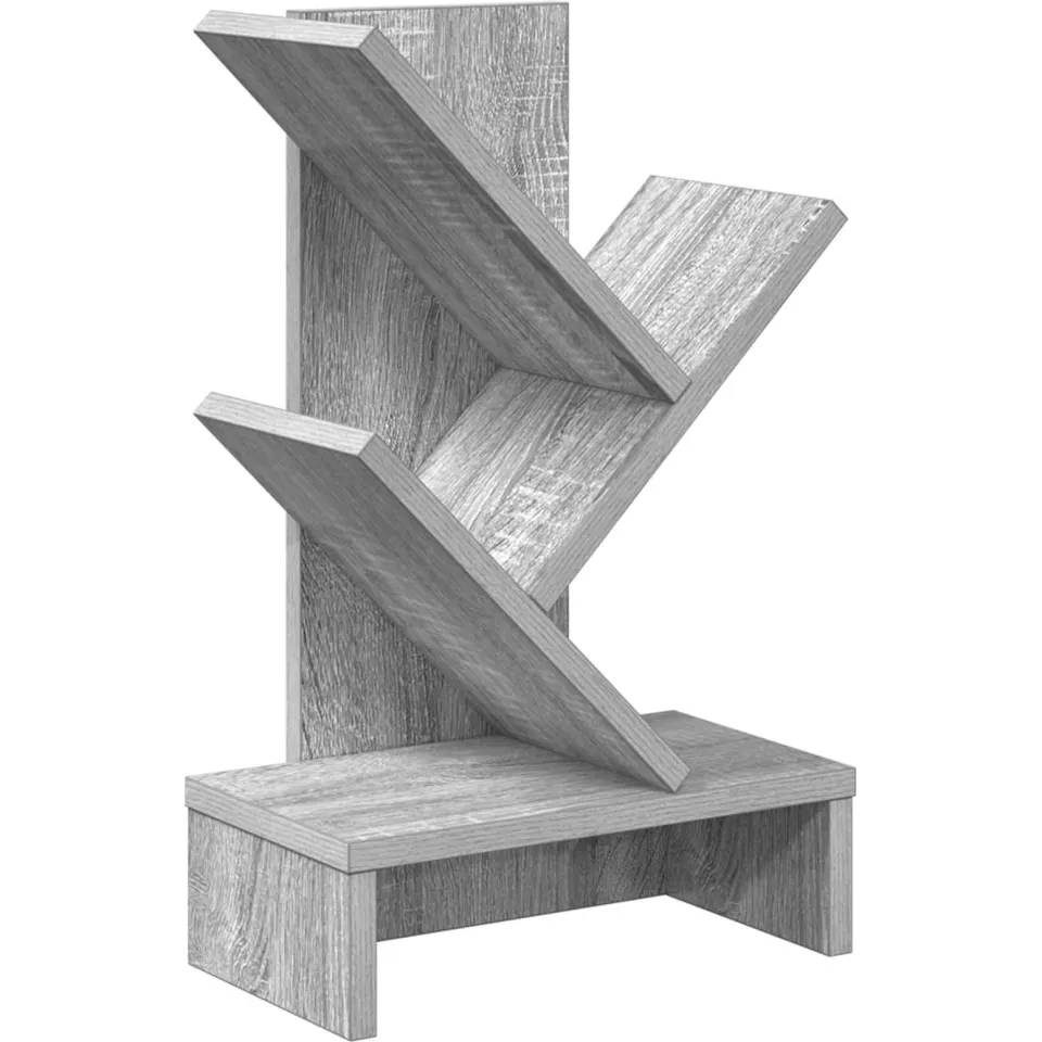 vidaXL Boomvormige boekenplank met 3 planken 30 x 18 x 48 cm grijs, foto 3