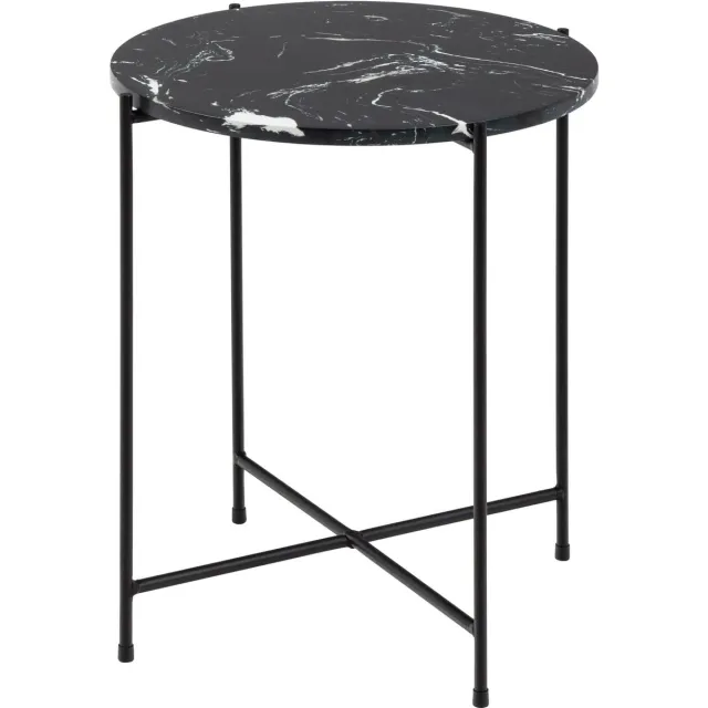 Bendt Bijzettafel 'Josje' Zwart Marmer, Ø42cm