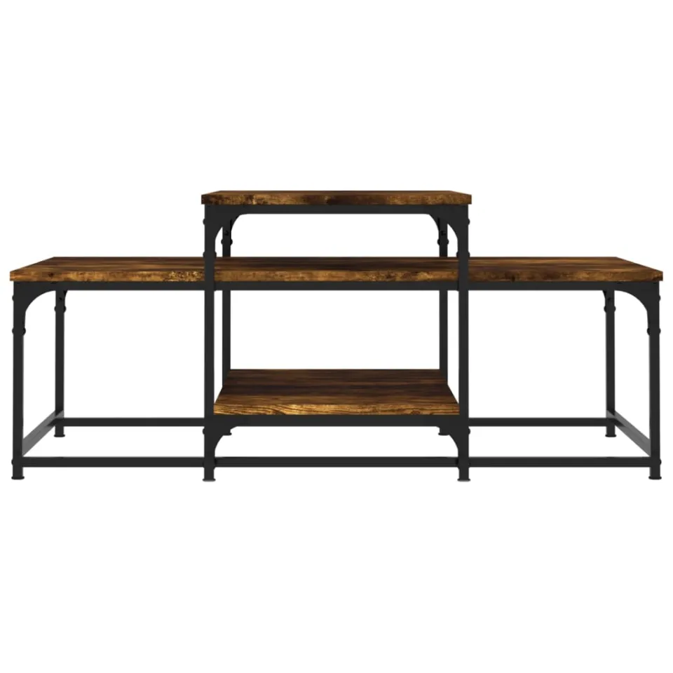 vidaXL Salontafel 102x60x45 cm bewerkt hout gerookt eikenkleurig, foto 3