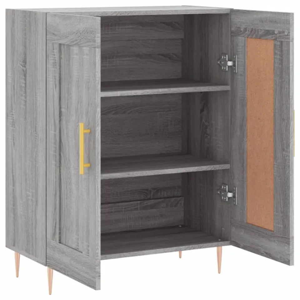 vidaXL Dressoir 69,5x34x90 cm bewerkt hout grijs sonoma eikenkleurig, foto 4
