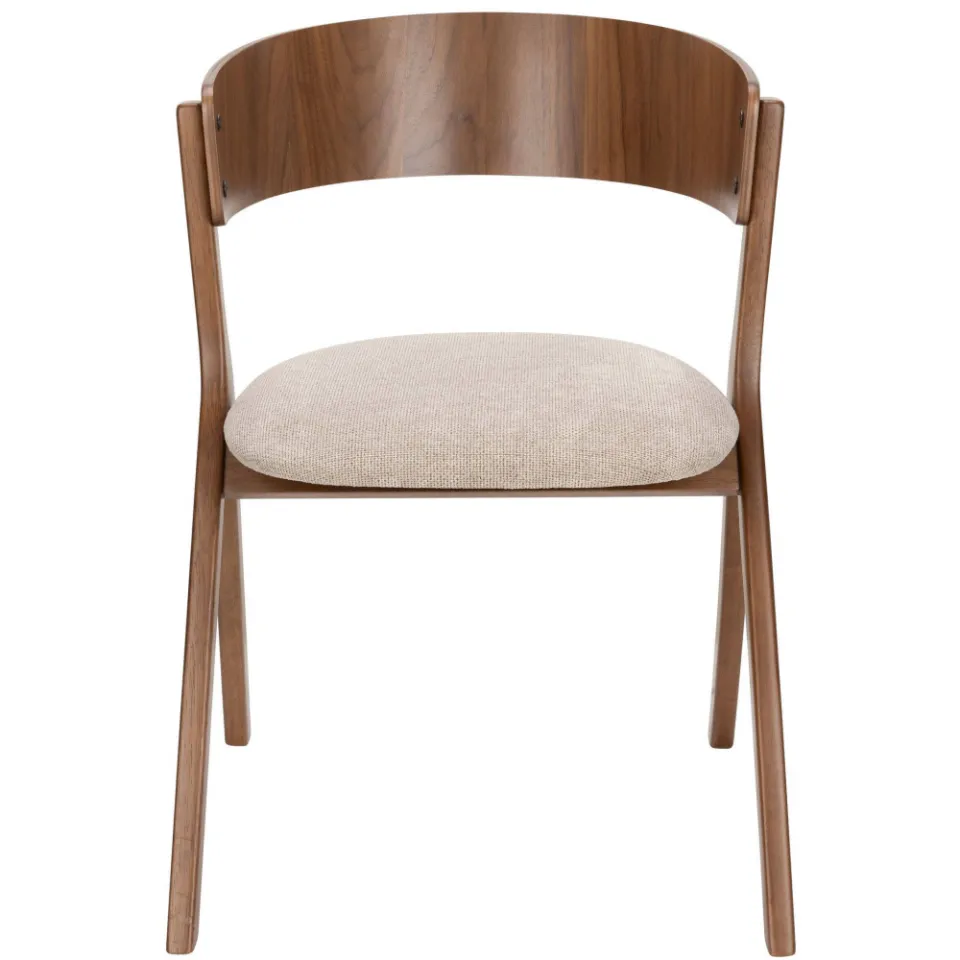 Dutchbone Bresso eetkamerstoelen walnoot beige, foto 2