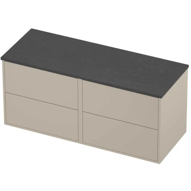 Proline Deck Badmeubelset Hardsteen Voor Grepen 120x46x54 cm Blue Stone Soft Linen Beige