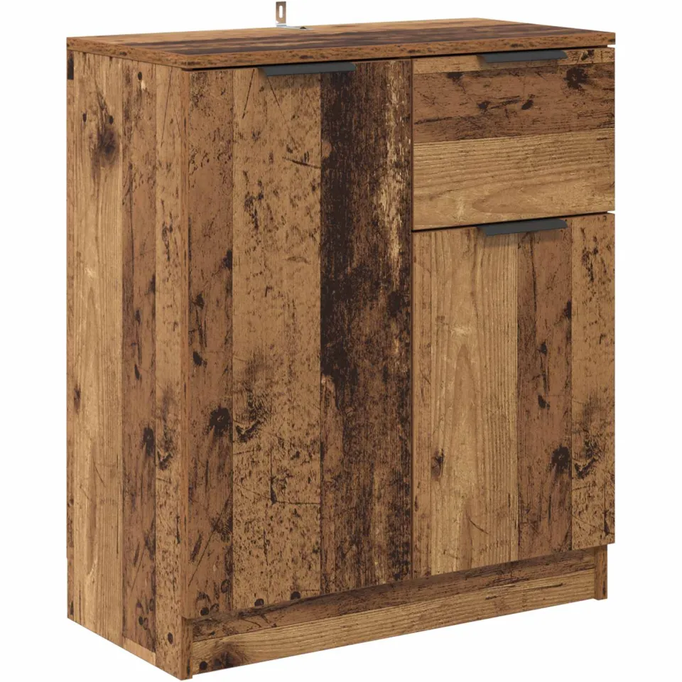 vidaXL Dressoir Oudhout 60 x 30 x 70 cm Bewerkt hout bruin, foto 3