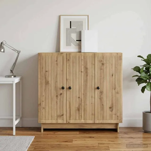 vidaXL Dressoir Artisanaal eiken 89 x 34,5 x 80 cm Bewerkt hout Bruin