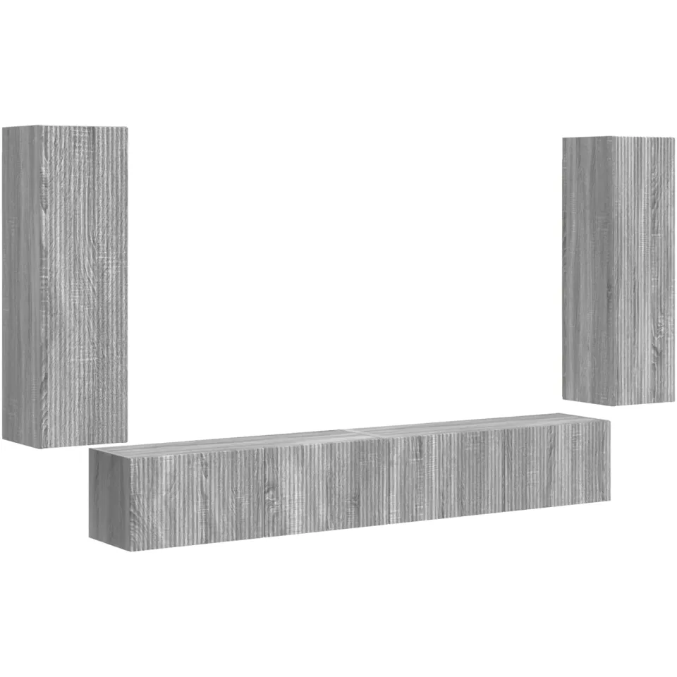 vidaXL TV Wandkast Set 4 st Grijs Sonoma Bewerkt hout, foto 3