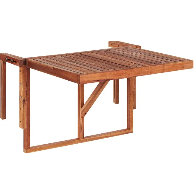 Beliani UDINE - Tuintafel - Donkere houtkleur - 69 x 70 cm - Acaciahout Bruin