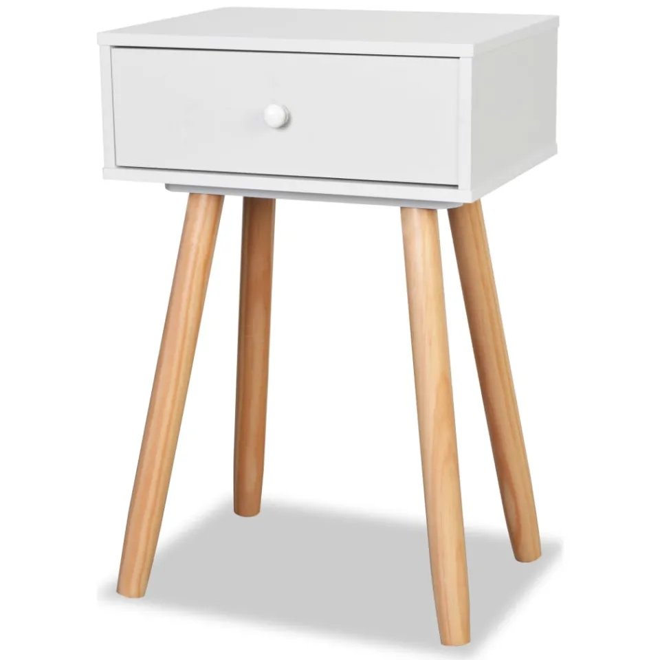 vidaXL Nachtkastjes 2 st 40x30x61 cm massief grenenhout wit