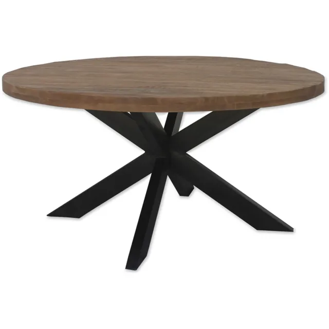 Brix Eetkamertafel Brix Rond - 130 cm - Mangohout - Bruin