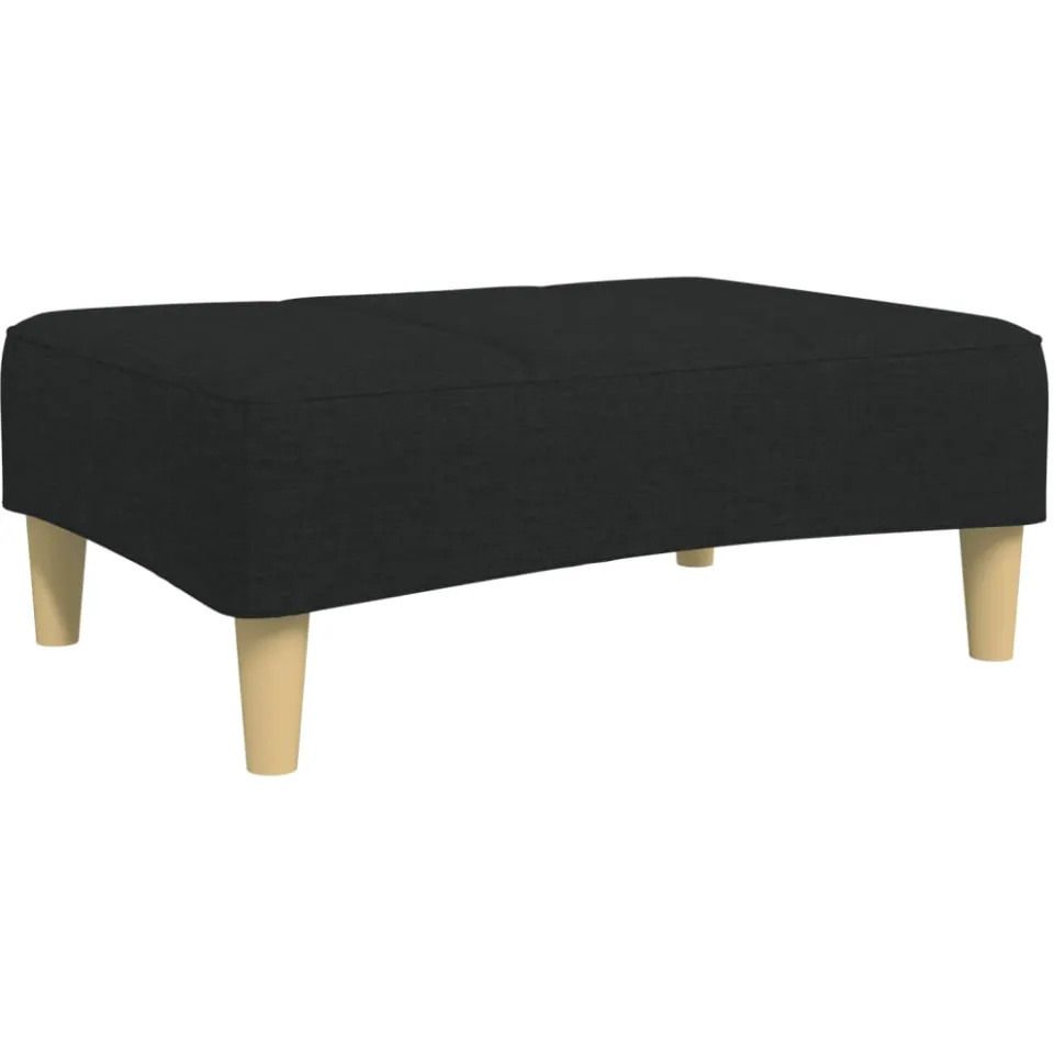 vidaXL Voetenbank 77x55x31 cm stof zwart