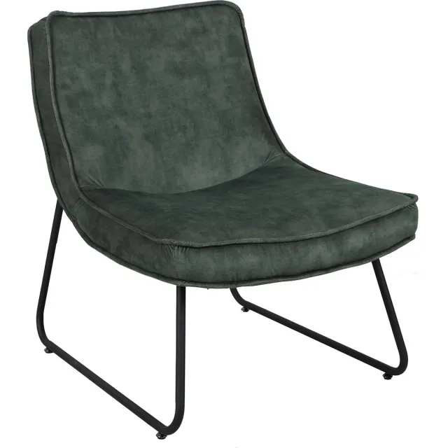 Saphly Relaxstoel Velvet - Velvet, Groene Fauteuil en Met armleuning - Voor Woonkamer, Eetkamer en Keuken