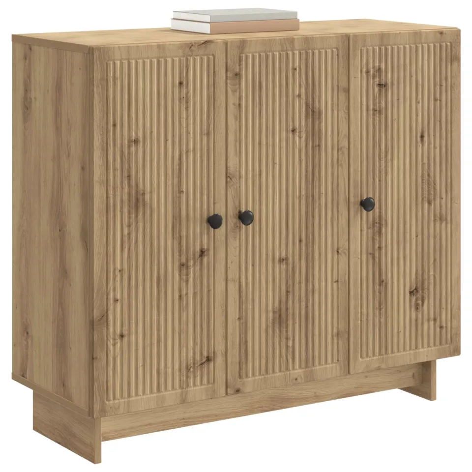 vidaXL Dressoir Artisanaal eiken 89 x 34,5 x 80 cm Bewerkt hout Bruin