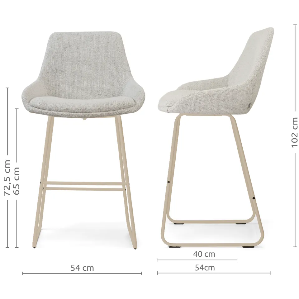 Nolon Nino-Isa barkruk beige gemêleerd - beige onderstel - 65 cm, foto 2