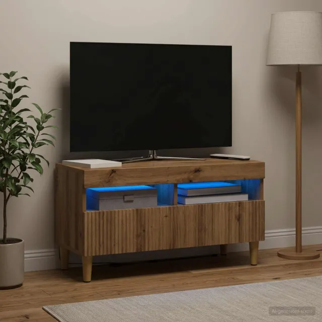 vidaXL LED tv-meubel ARNHEM 81 x 35 x 43 cm Artisanaal eiken Bruin