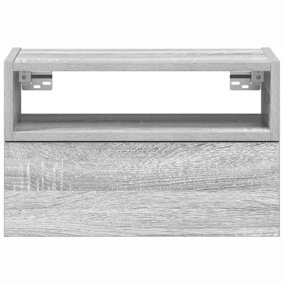 vidaXL Nachtkastje wandgemonteerd 45x26x28,5cm grijs sonoma eikenkleur, foto 4