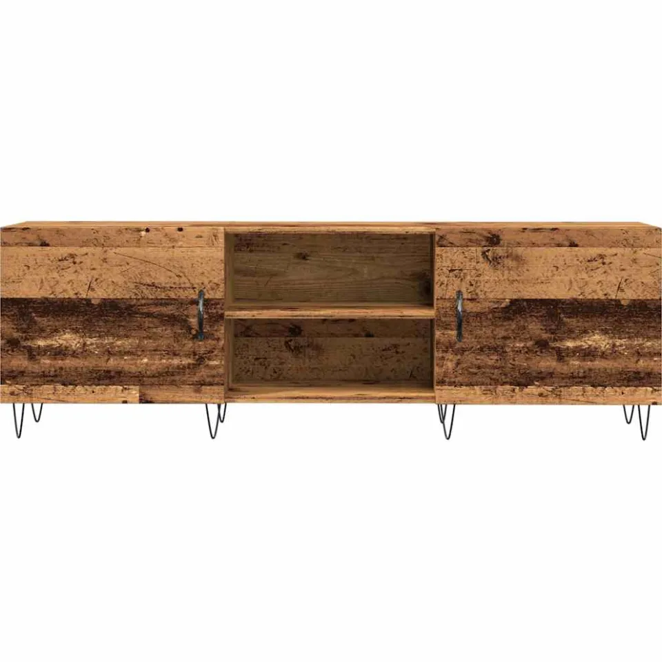 vidaXL Tv-meubel 150x30x50 cm bewerkt hout oud houtkleurig bruin