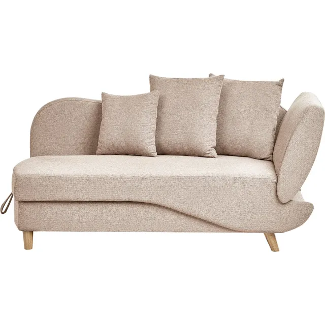Beliani MERI II - Chaise longue - Lichtbruin - Rechterzijde - Polyester
