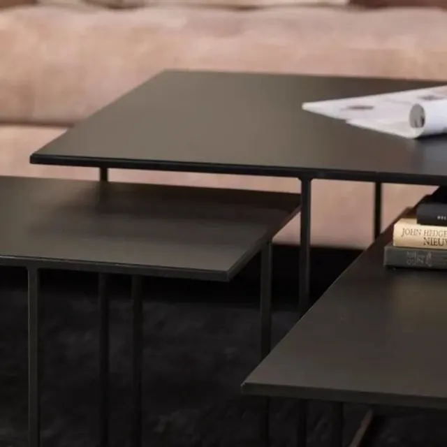 Lifestyle Home Collection Lifestyle Salontafel Dallas: 60X60X45cm Zwart