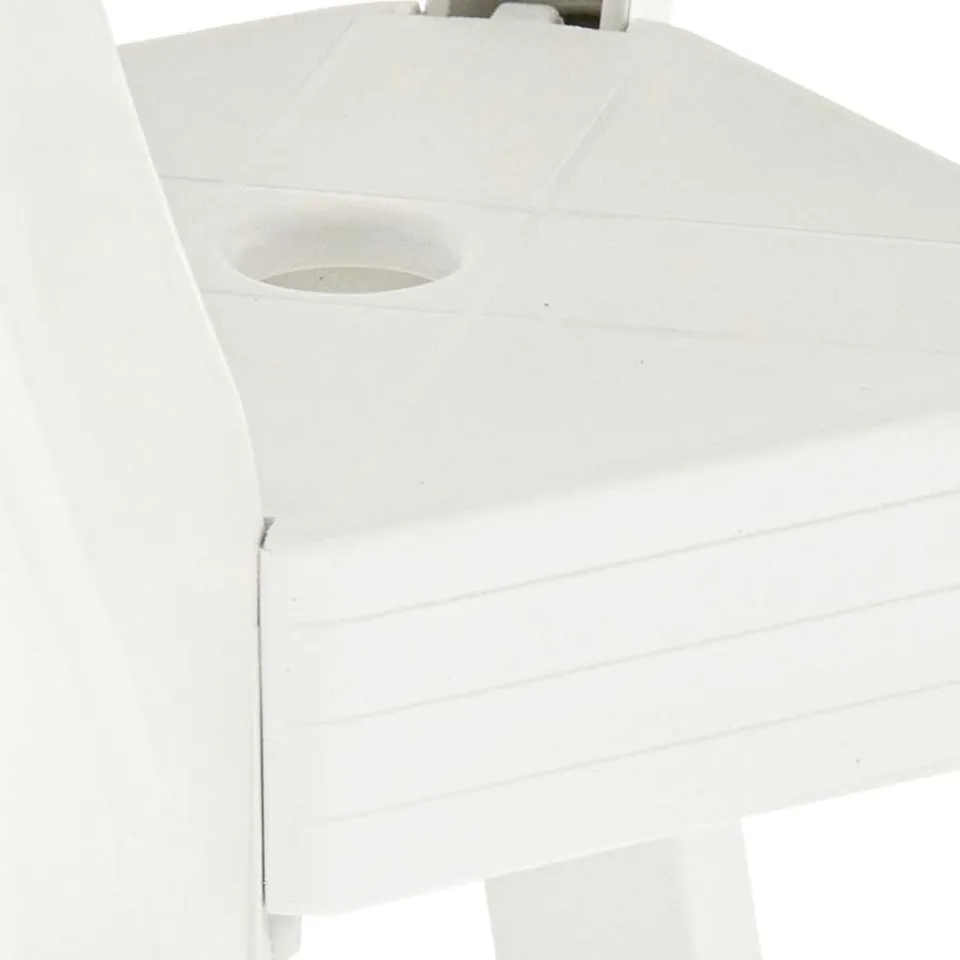 vidaXL Bistrotafel 70x70x72 cm kunststof wit, foto 3