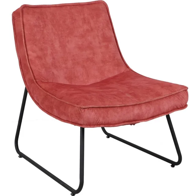 Bolt Edge Relaxstoel - Velvet - Roze blush - Met armleuning - Woonkamerstoel