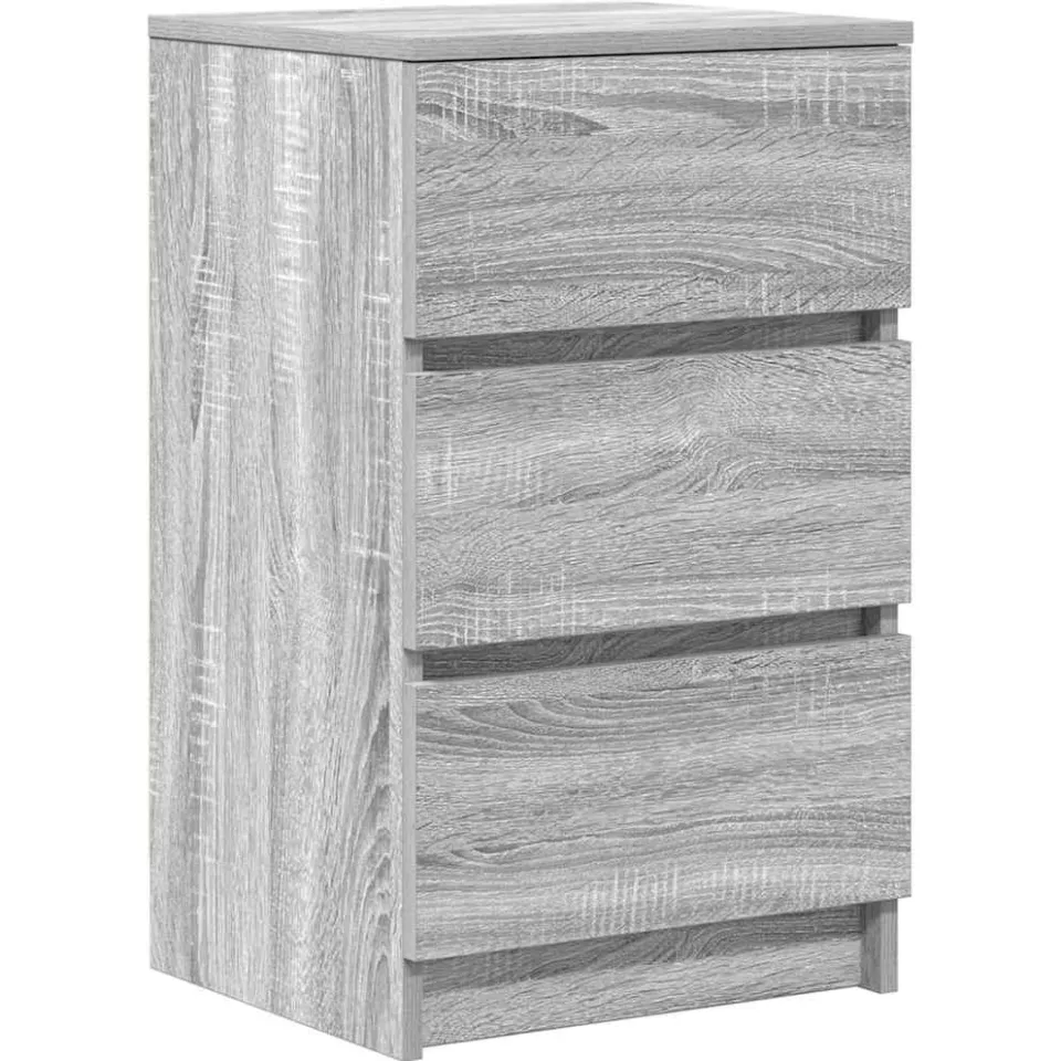 vidaXL Nachtkastjes met 3 lades 2 st 39x35x65 cm grijs Sonoma, foto 4