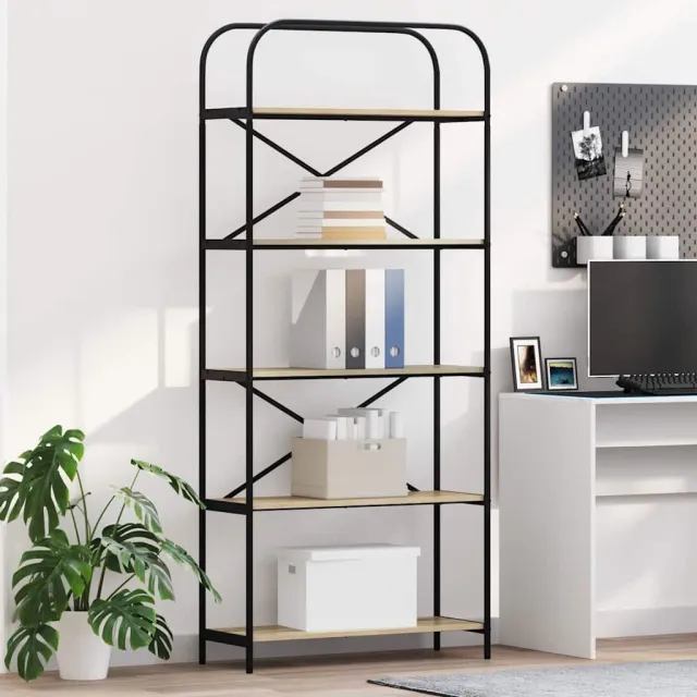 vidaXL Boekenkast 5-laags 80 x 30 x 183 cm Bewerkt hout Sonoma Eiken Bruin