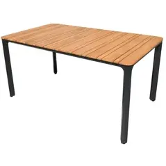 Central Park - Praxis Eigen Merk Central Park Lorenzo Eettafel - Teak - Aluminuim - 155x90x75 Cm Zwart