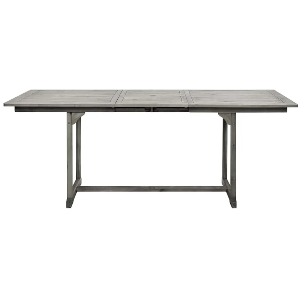 vidaXL Tuintafel (150-200)x100x75 cm massief acaciahout grijs, foto 4