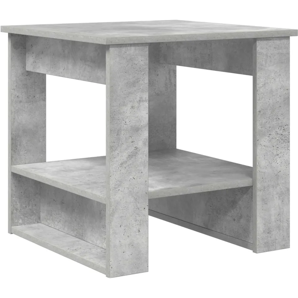 vidaXL Salontafel Beton Grijs 51 x 50 x 50 cm Bewerkt hout, foto 3