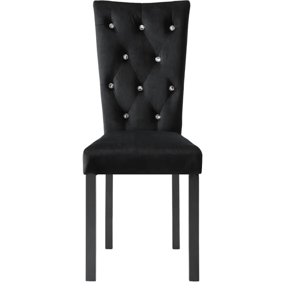vidaXL Eetkamerstoelen 4 st fluweel zwart, foto 4