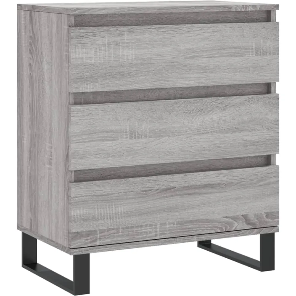 vidaXL Dressoir 60x35x70 cm bewerkt hout grijs sonoma eikenkleurig