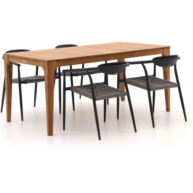 Manifesto Furniture Manifesto Cavone/Bruca 170cm dining tuinset 5-delig stapelbaar bruin, foto 2