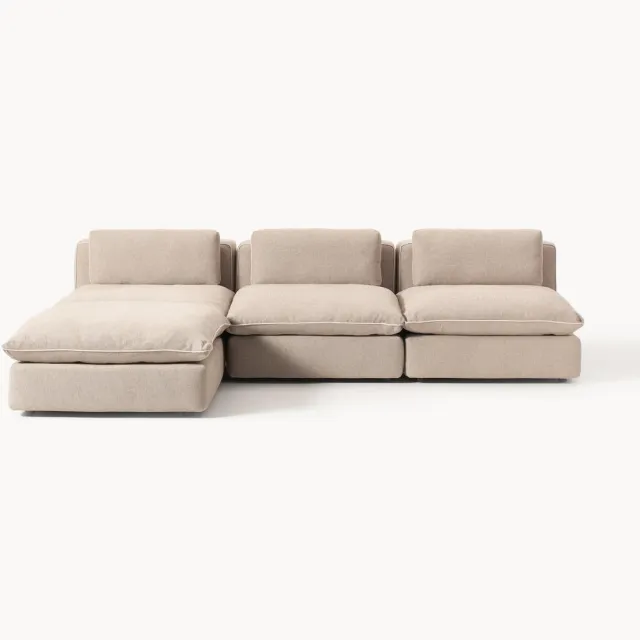 Westwing Collection XL modulaire bank Felix met poef (links/rechts) Beige