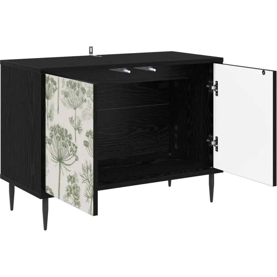 vidaXL Tv-meubel GOTHA 69 x 33 x 50,5 cm Zwart eiken Bewerkt hout