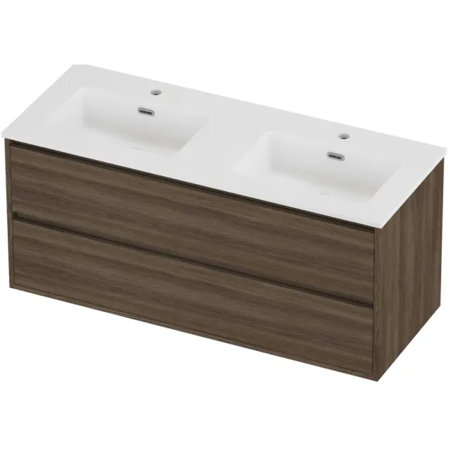 Proline Tribute Badmeubelset Porselein Elegant 2 Gaten 120x46x54 cm Mat White Vital Oak Eiken