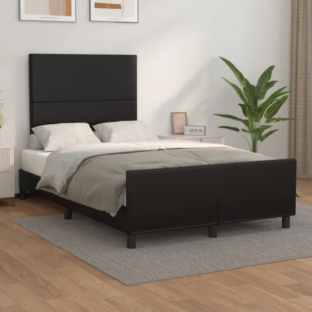 vidaXL Bedframe zonder matras 120x190 cm kunstleer zwart