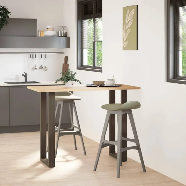 vidaXL Bartafelpoten 2 st U-vormig 40x(100-101) cm staal naturel Bruin