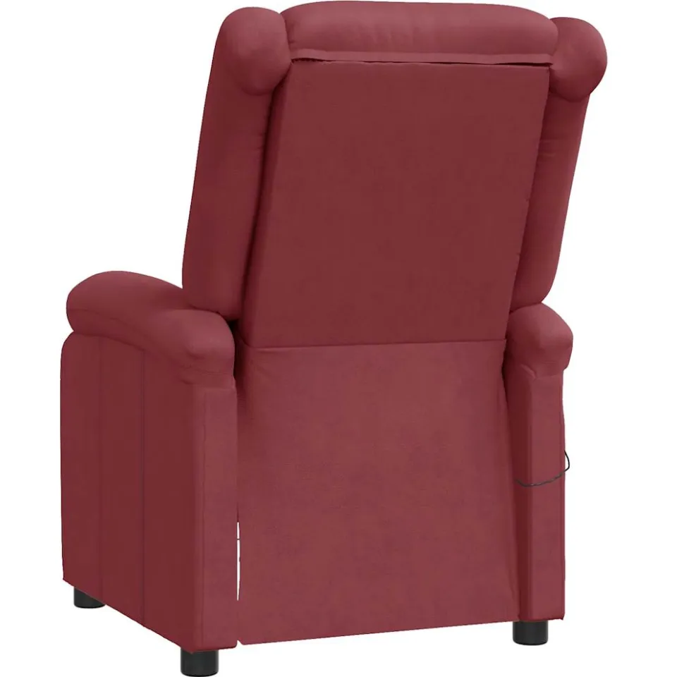 vidaXL Massagestoel kunstleer wijnrood, foto 4