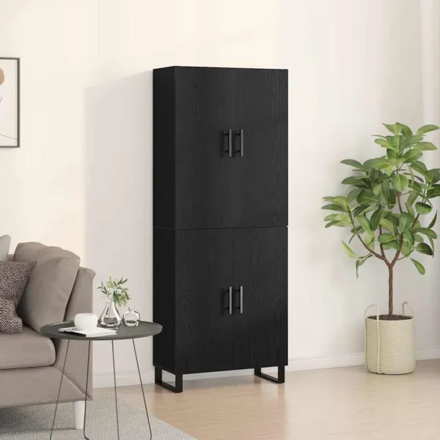 vidaXL Hoge kast 2 st Zwart eiken 69,5 x 34 x 180 cm