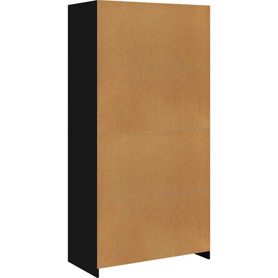 vidaXL Kledingkast 100x50x200 cm bewerkt hout zwart, foto 3