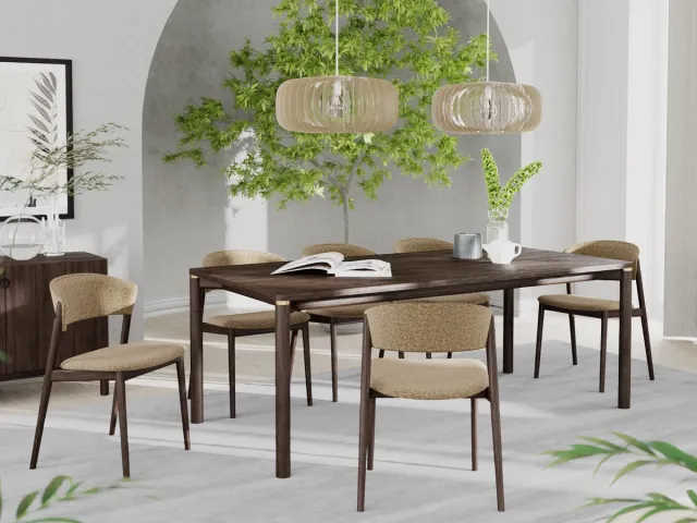 Giga Living Eettafel Rechthoek 180cm - Bruin Eikenhout - 4-6 Personen - Arun - Giga Living Espresso Bruin