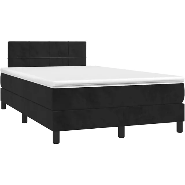 vidaXL Boxspring met matras en LED fluweel zwart 120x190 cm