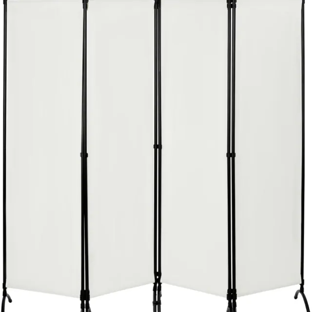 Happiq Opvouwbare Scheidingswand met 4 Panelen - Voor Balkon, Tuin, Slaapkamer en Kantoor - Vrijstaand Privacyscherm - Zonwering 224×182 cm Wit