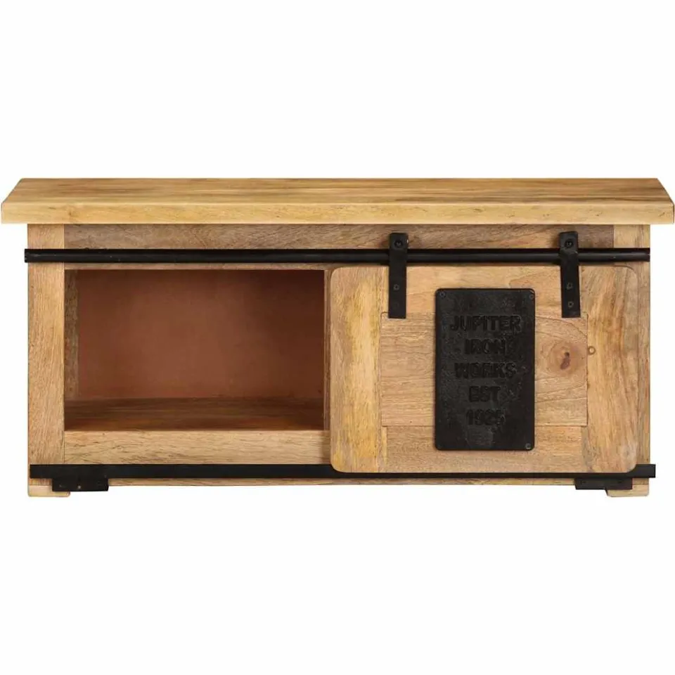 vidaXL Tv-meubel 90x35x40 cm massief mangohout bruin, foto 2