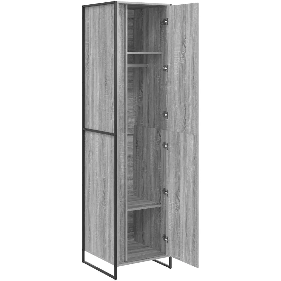 vidaXL Warderobe Grijs Sonoma 50 x 50 x 200 cm, foto 4