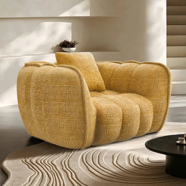 Lexzurn Zitzak - Wolk Zitzak voor Volwassenen - Zachte Lounge Fauteuil met Comfortabel Design - Moderne Relaxstoel voor Woonkamer, Slaapkamer en Gamingruimte - Geel